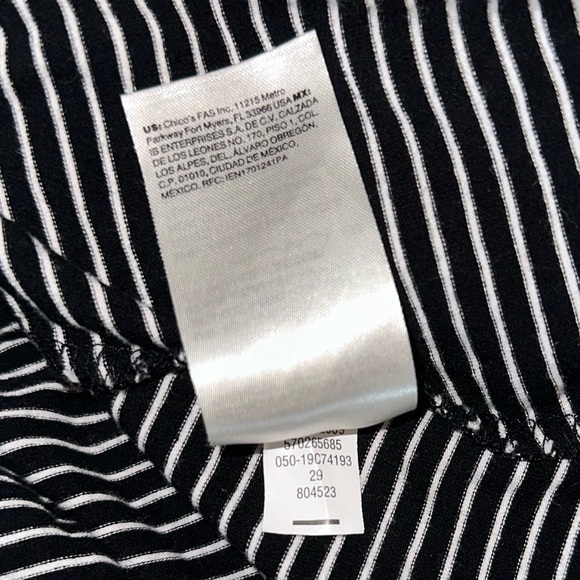 Chico’s Striped Swing Shirt Dress Stretchy Soft Sleeve Twist Detail Sz 12/14 (2) - Picture 7 of 7